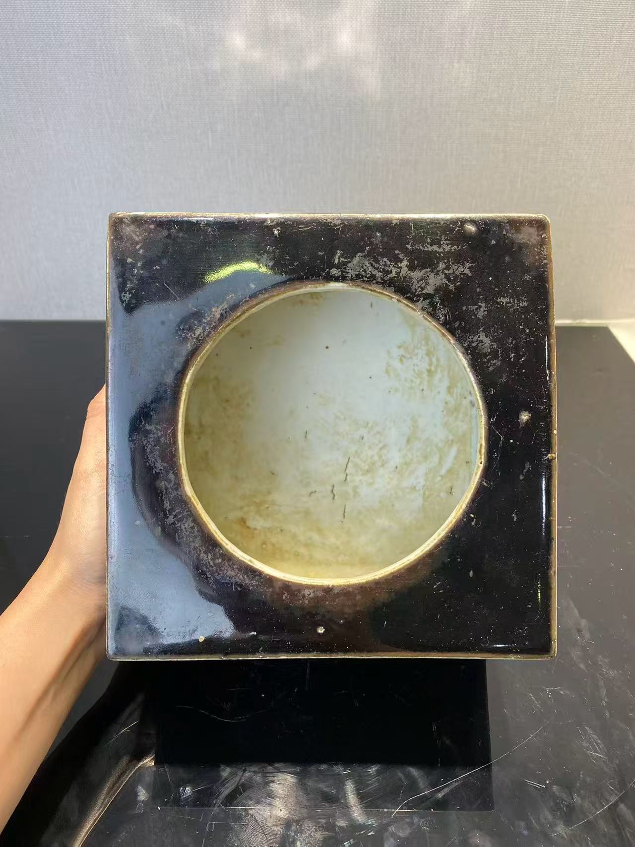 乌金釉四方大水洗