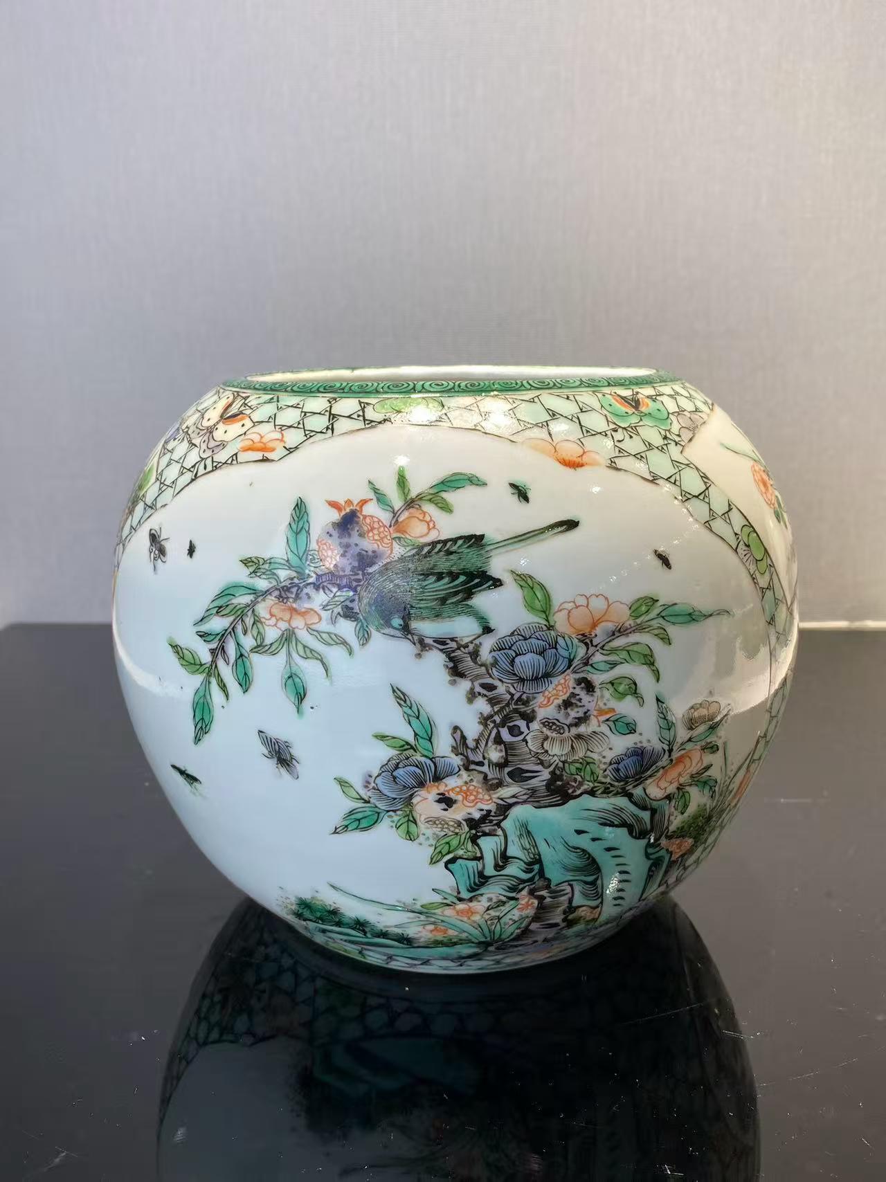 五彩锦鸡开窗喜鹊登梅大笔洗