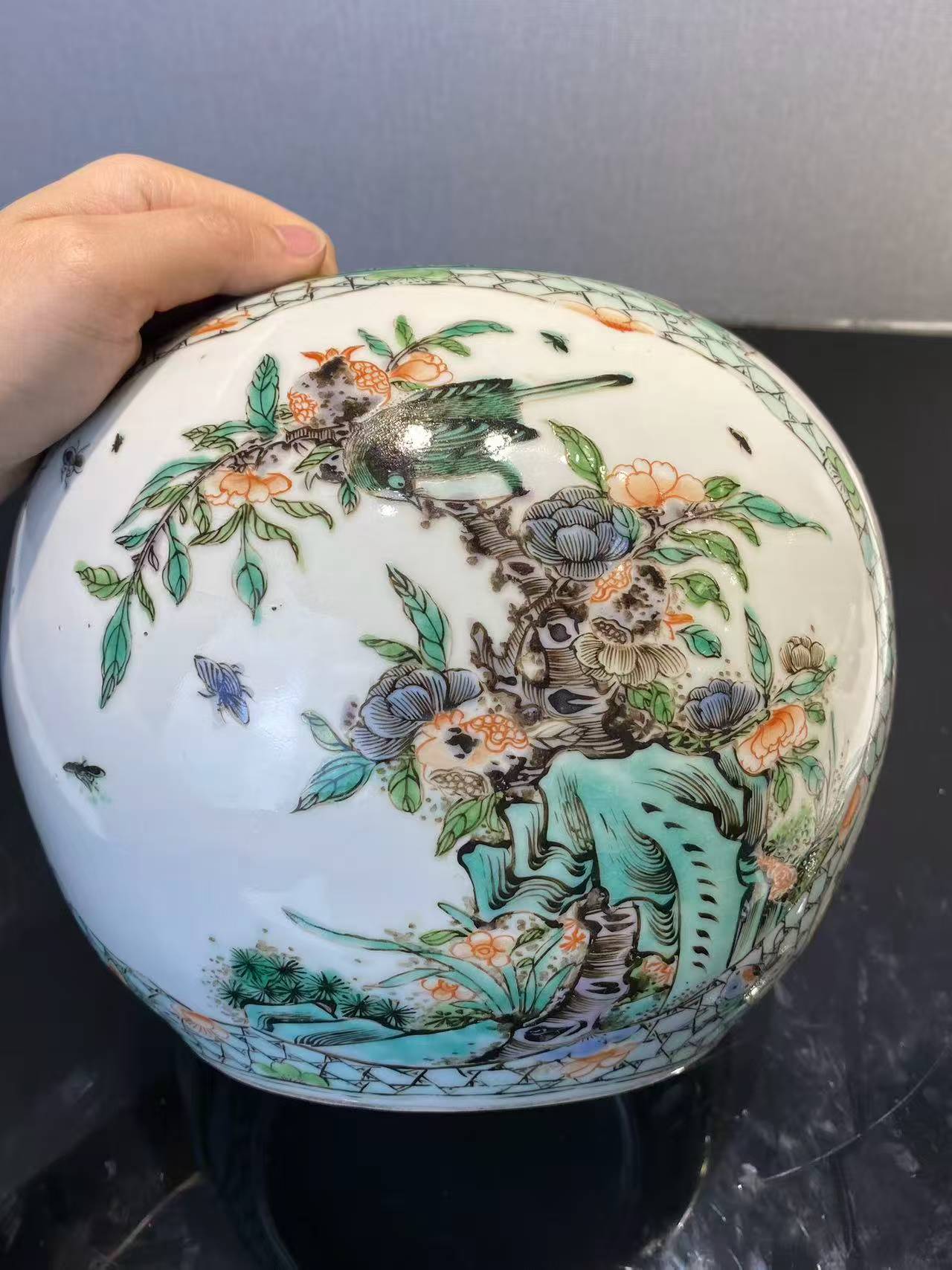 五彩锦鸡开窗喜鹊登梅大笔洗