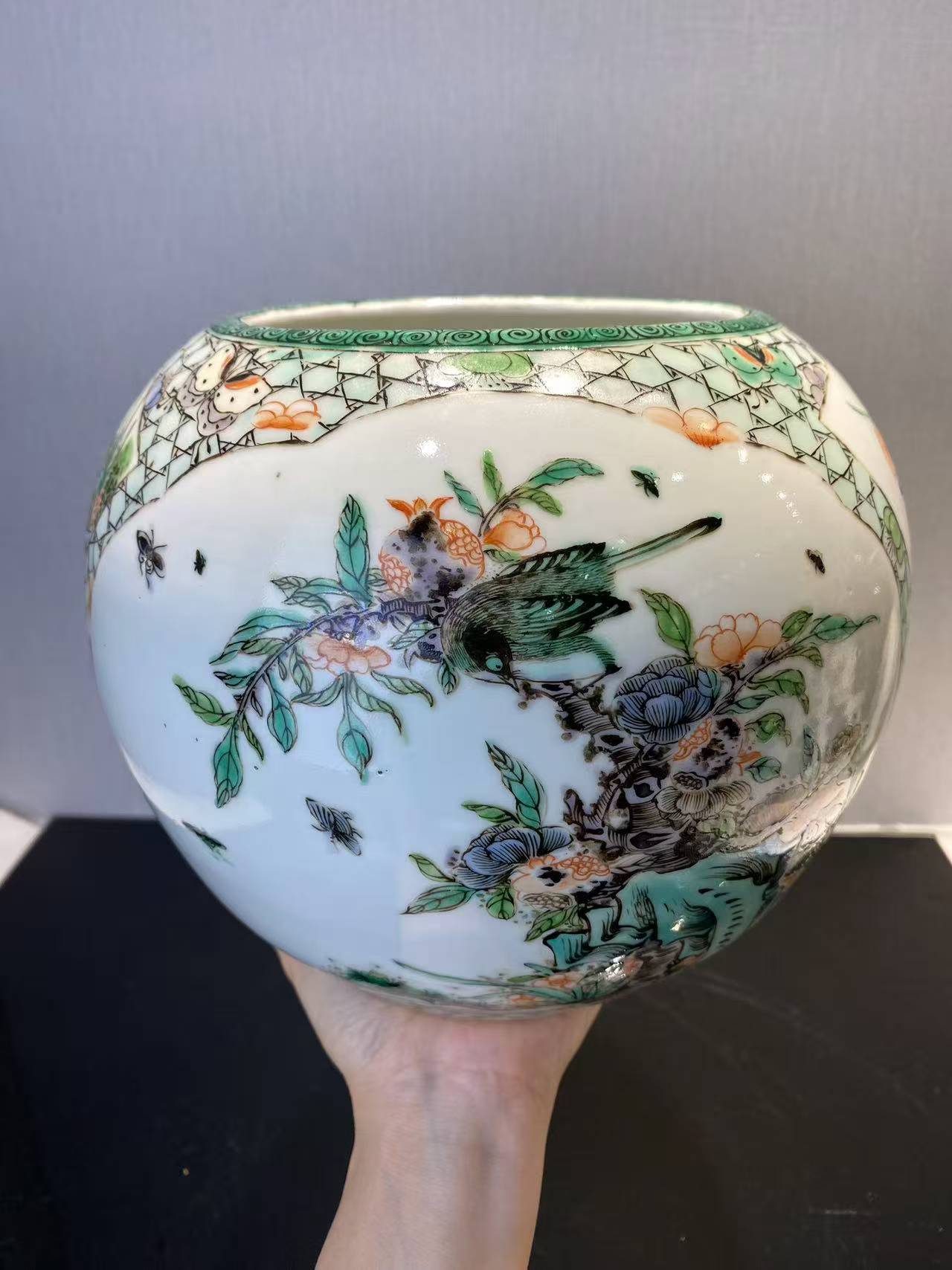 五彩锦鸡开窗喜鹊登梅大笔洗