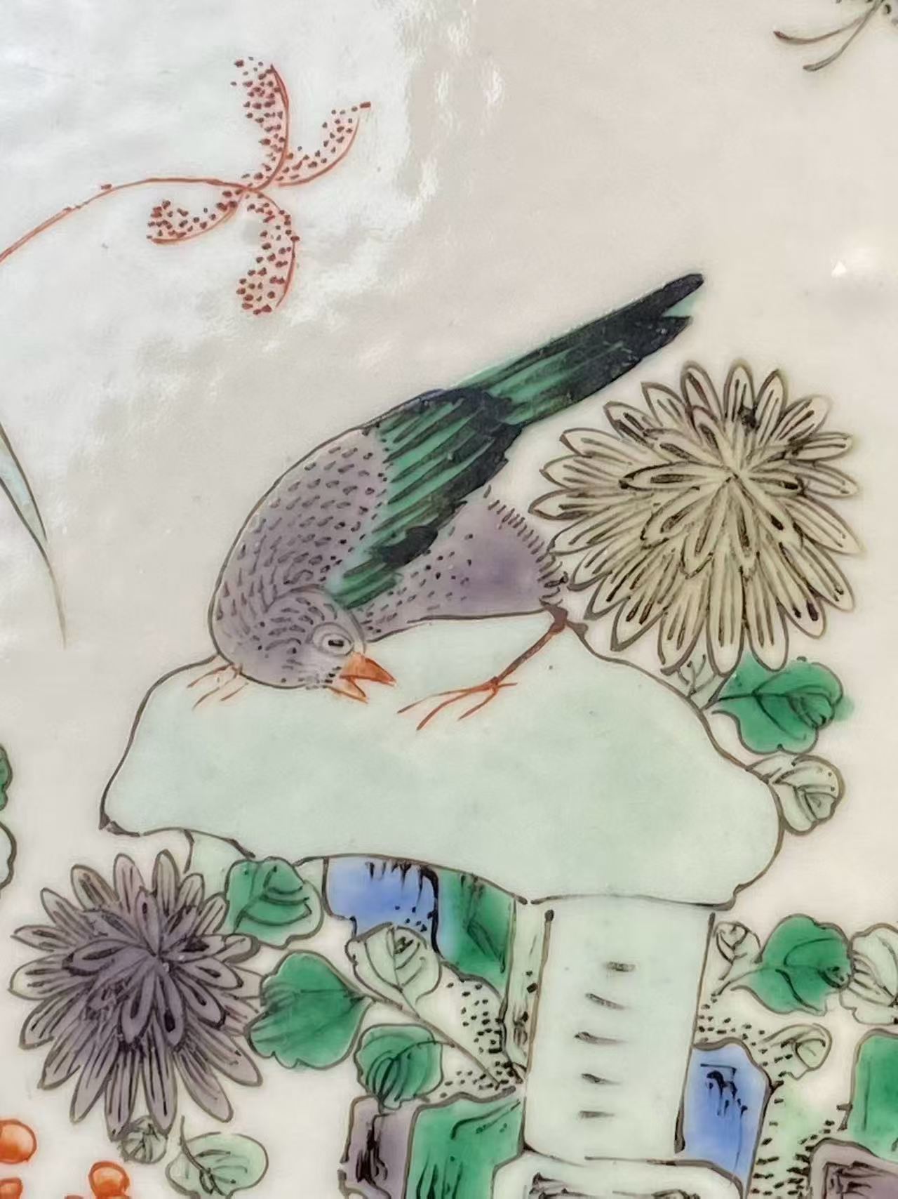 五彩锦上添花瓷板