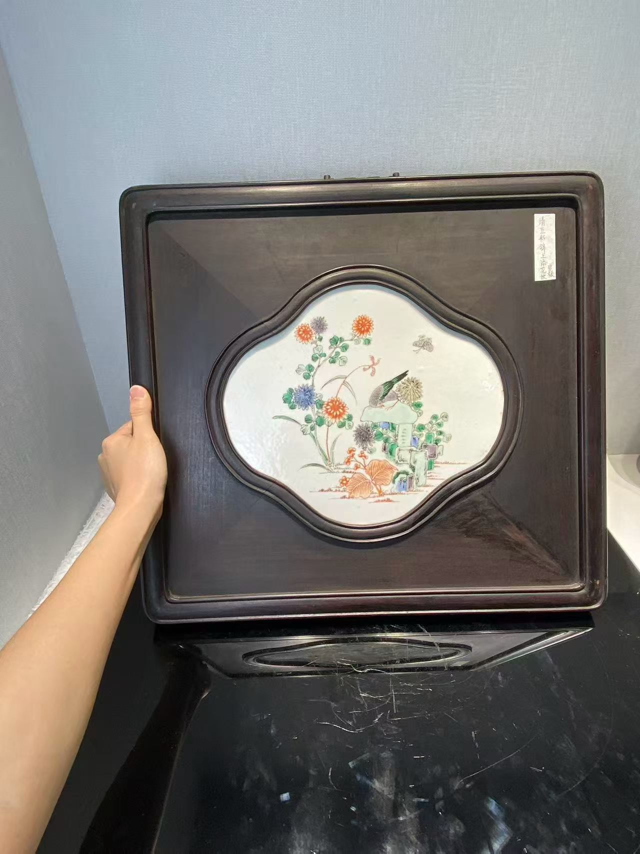 五彩锦上添花瓷板