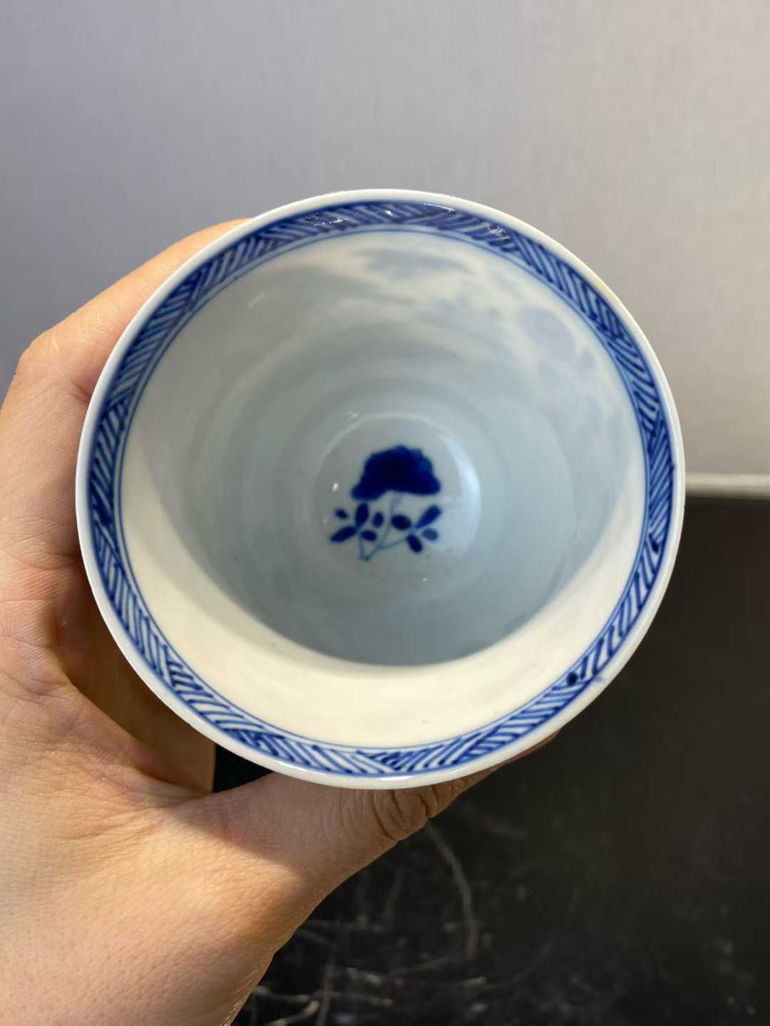 青花花鸟纹铃铛杯