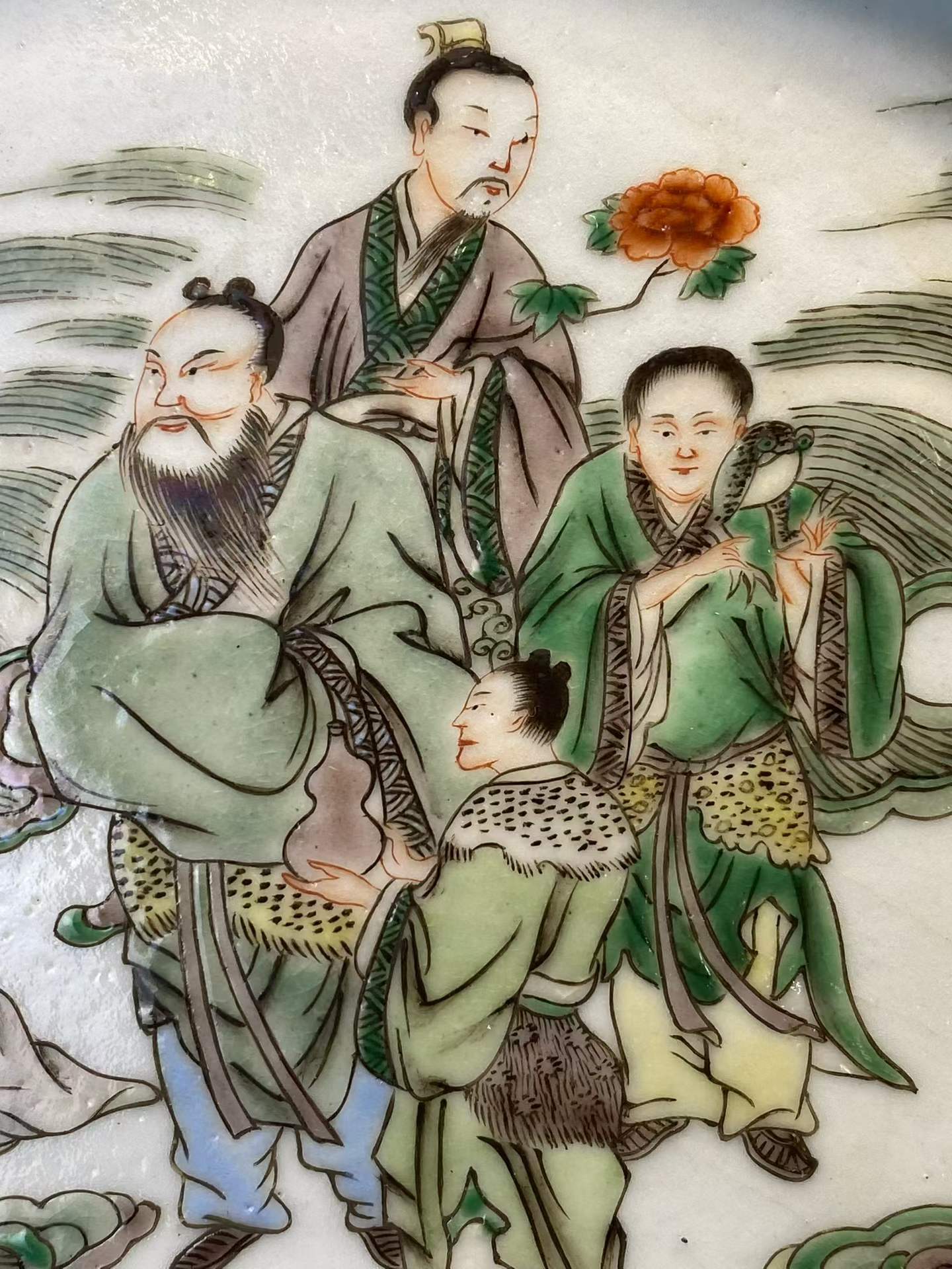 五彩神仙图茶盘