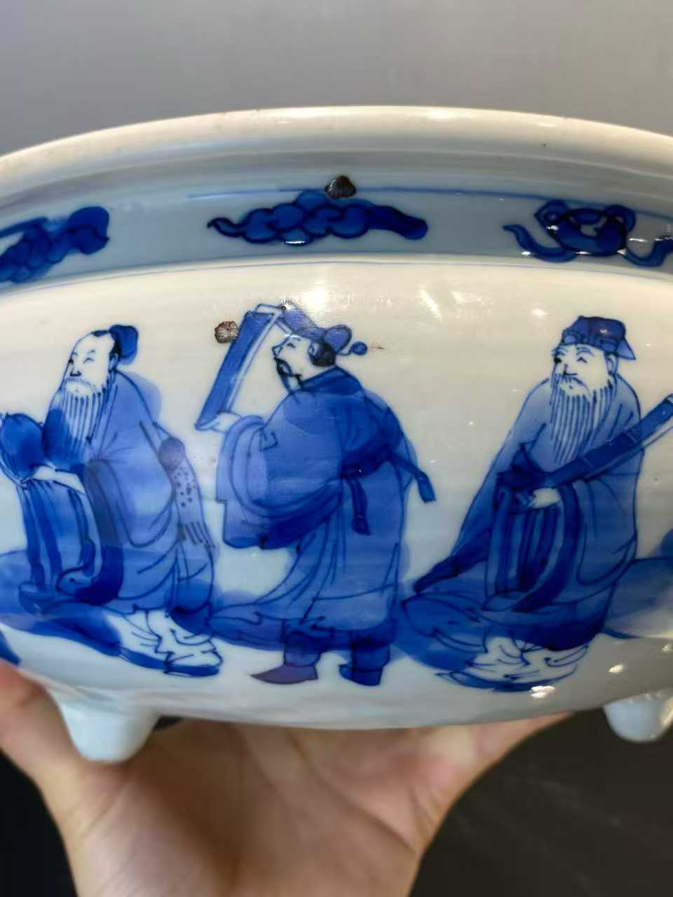 青花八仙图香炉