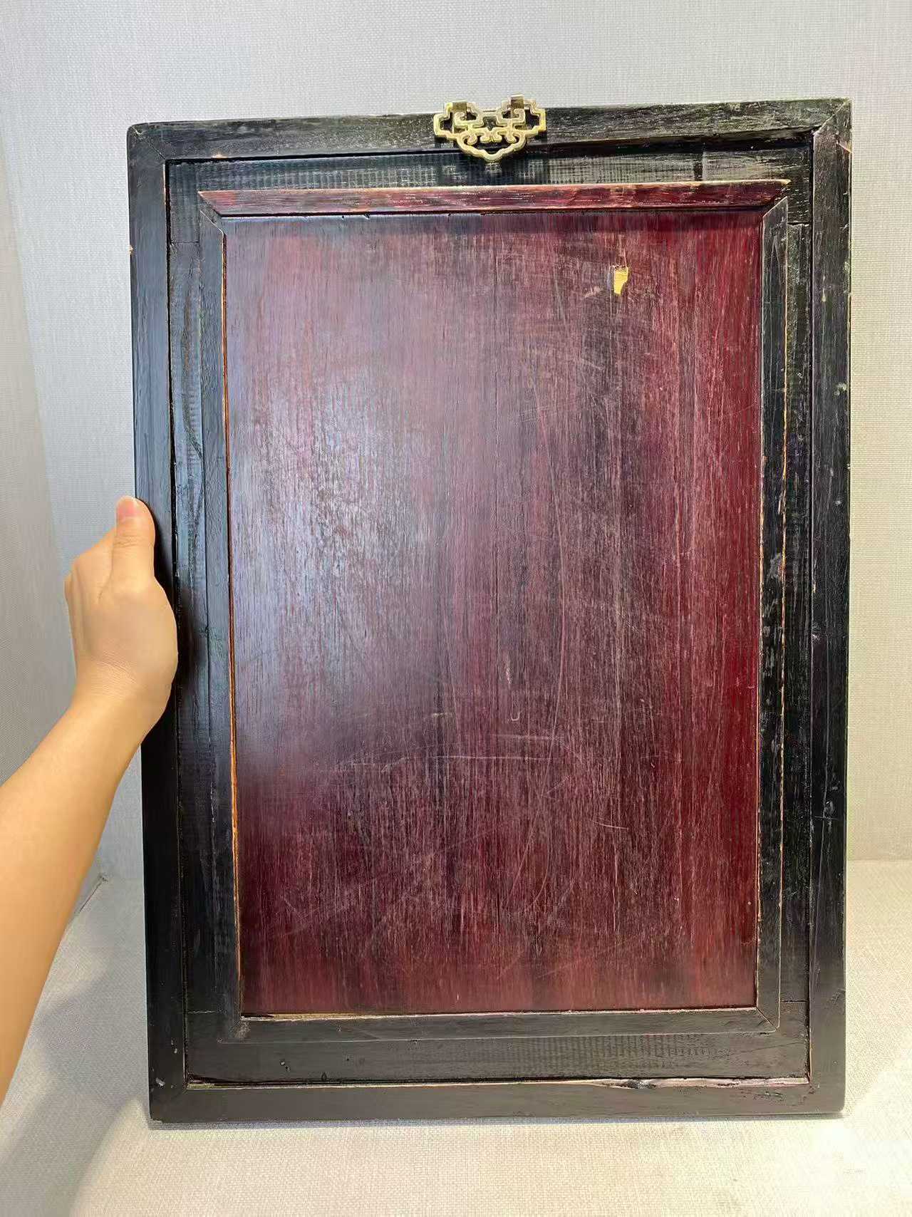 款：汪野亭、平山粉彩湖光秋色纹瓷板