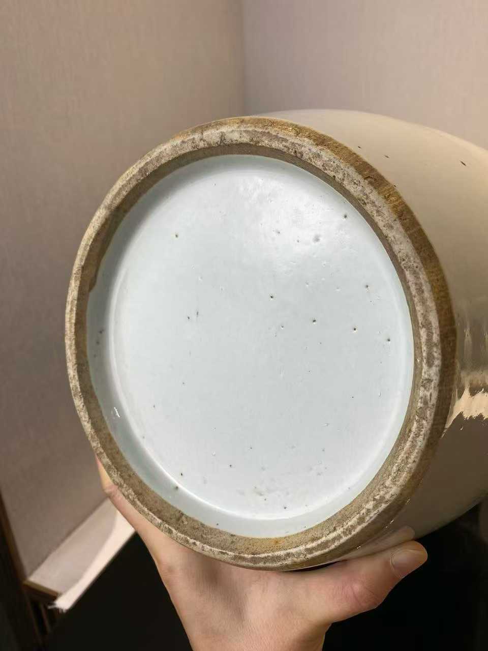 浅绛彩鱼藻诗文罗汉瓶 名家：刘盛泰作