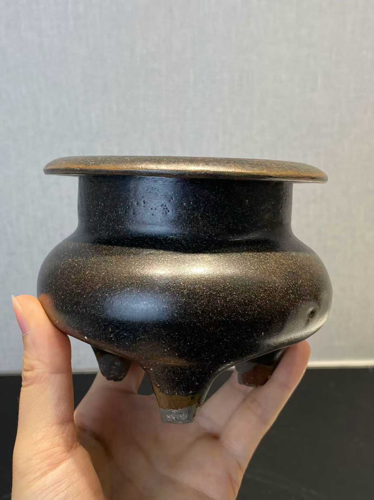 黑釉三足釉三足炉鬲炉