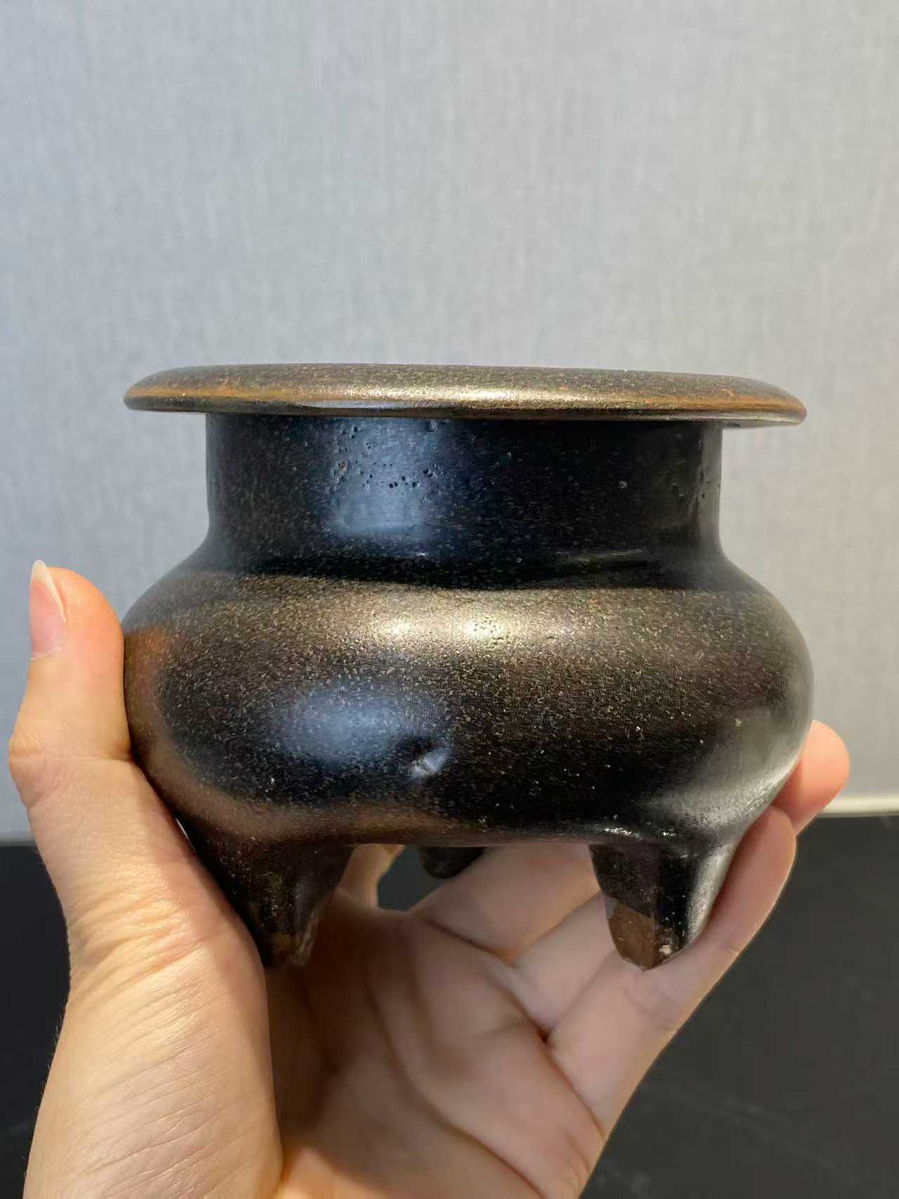 黑釉三足釉三足炉鬲炉