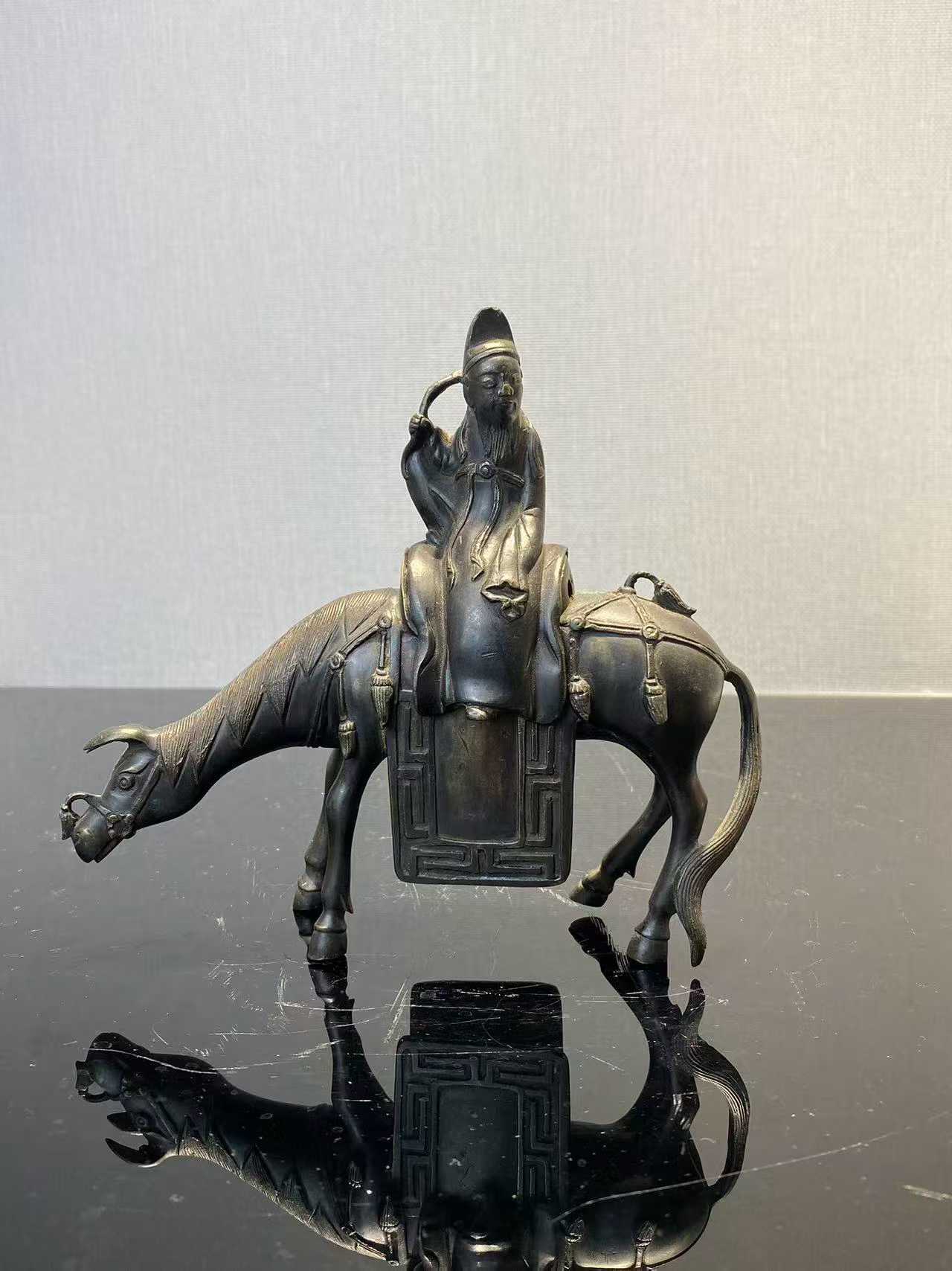 铜高士骑驴香薰