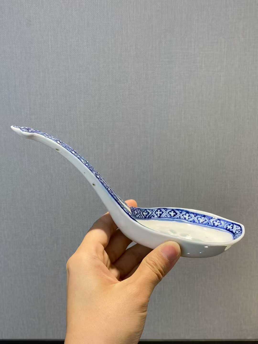 青花玲珑瓷大汤勺