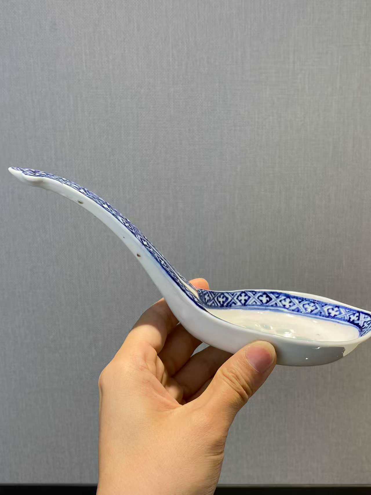 青花玲珑瓷大汤勺