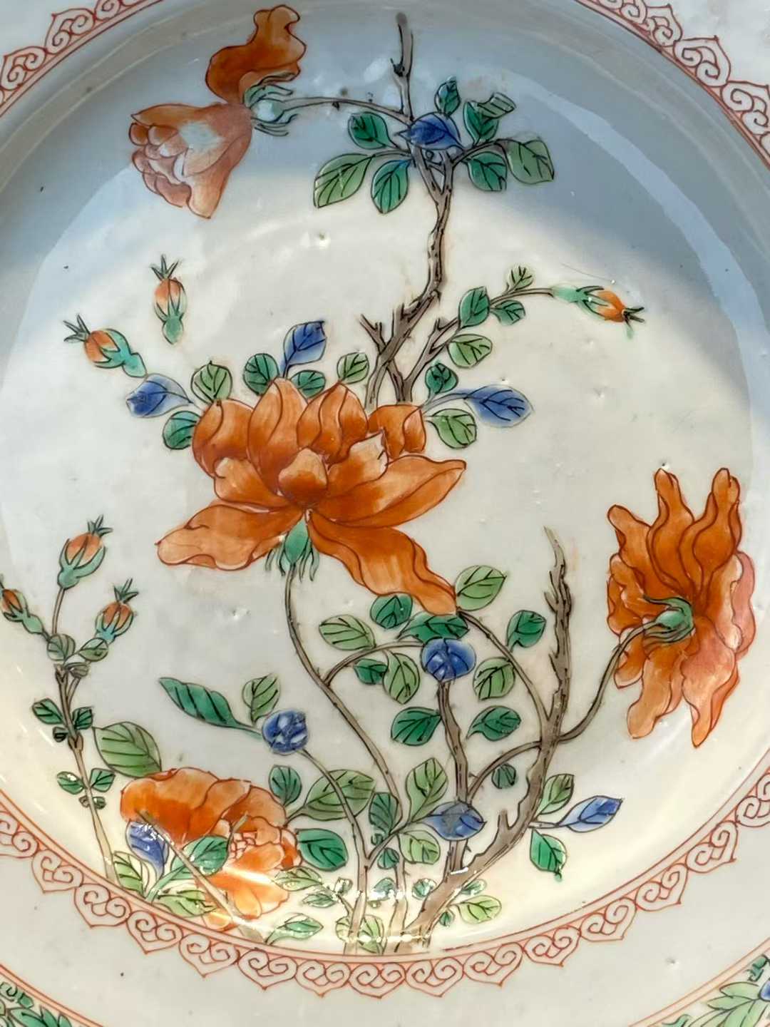 五彩牡丹花纹盘