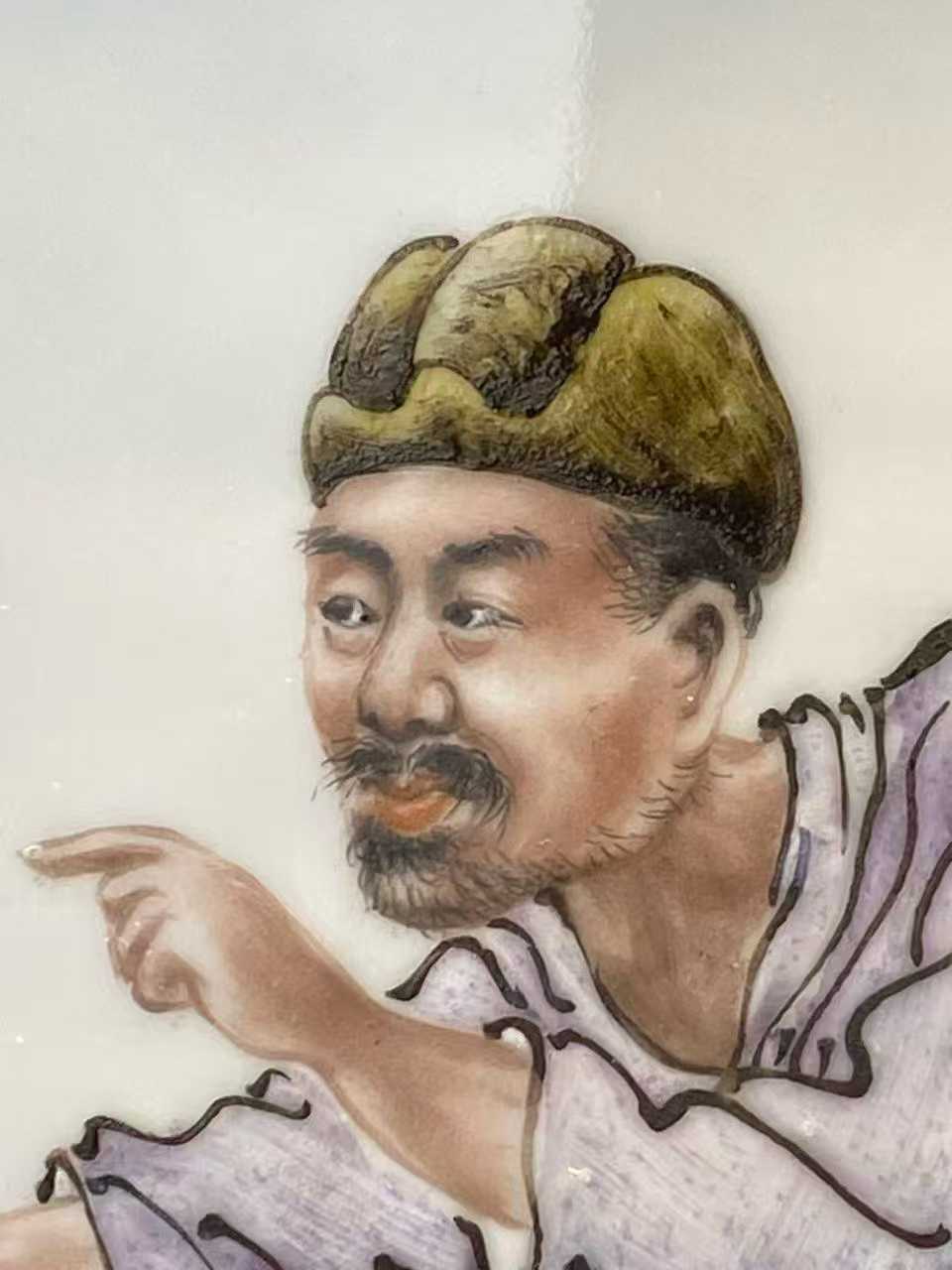 王大凡风格 粉彩人物瓷板