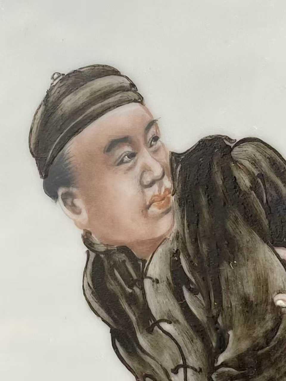 王大凡风格 粉彩人物瓷板