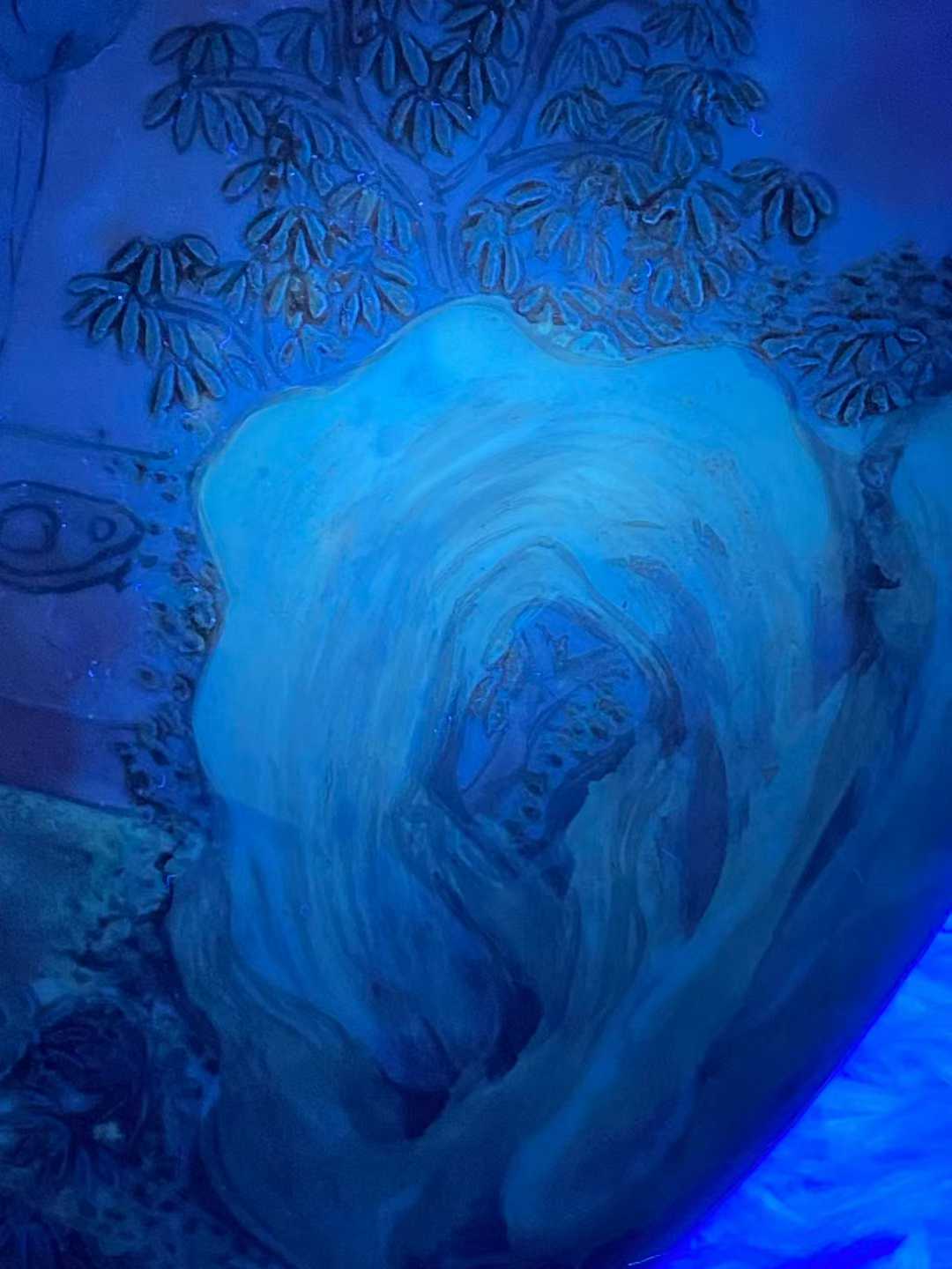 浅绛彩大小乔诗文圆形瓷板