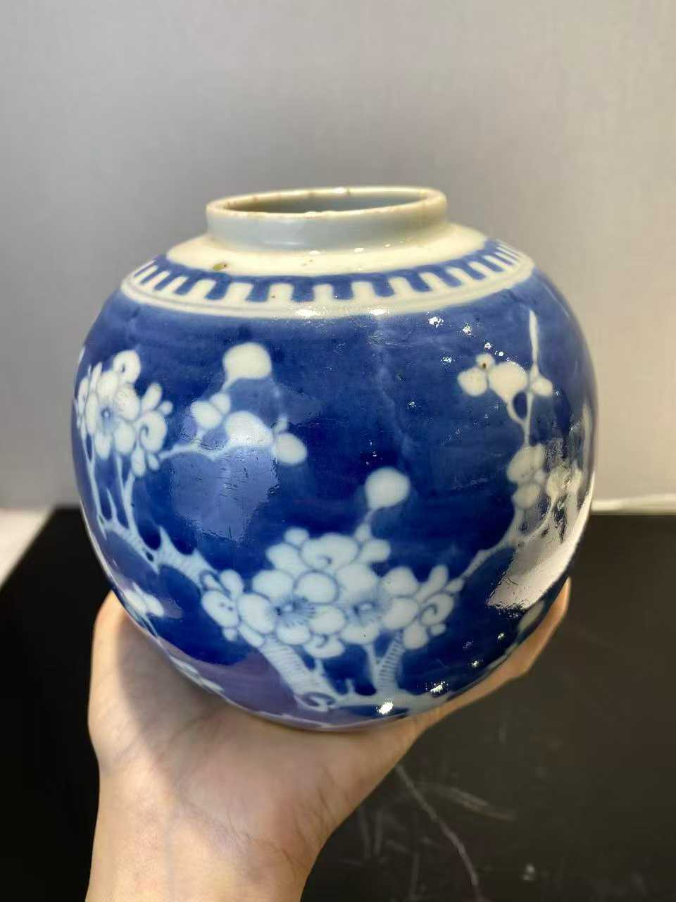 青花冰梅罐