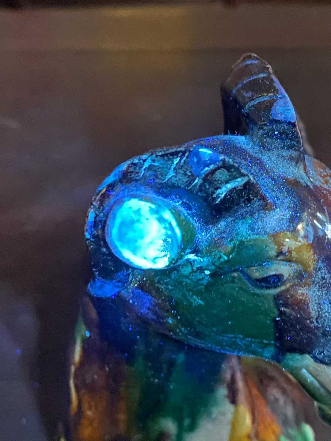 素三彩三羊塑像