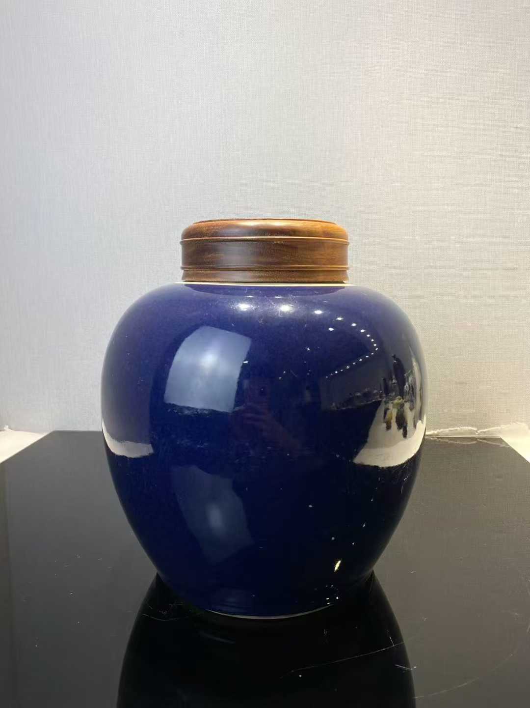 霁蓝釉盖罐
