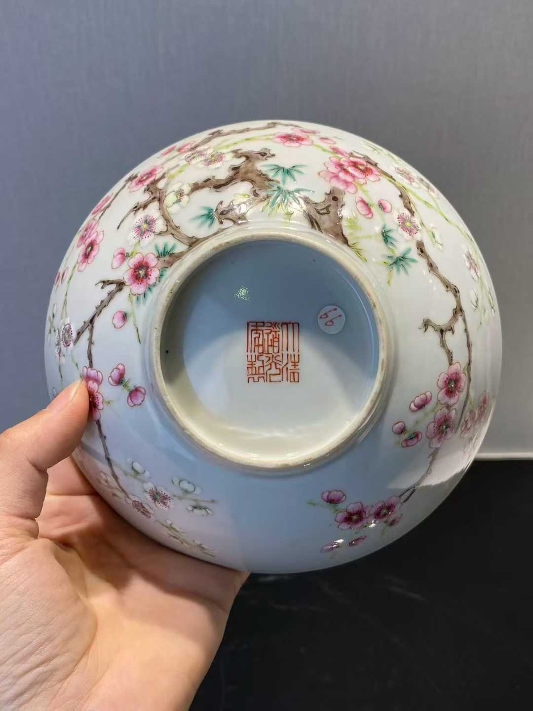 粉彩桃花纹碗 款:大清道光年制