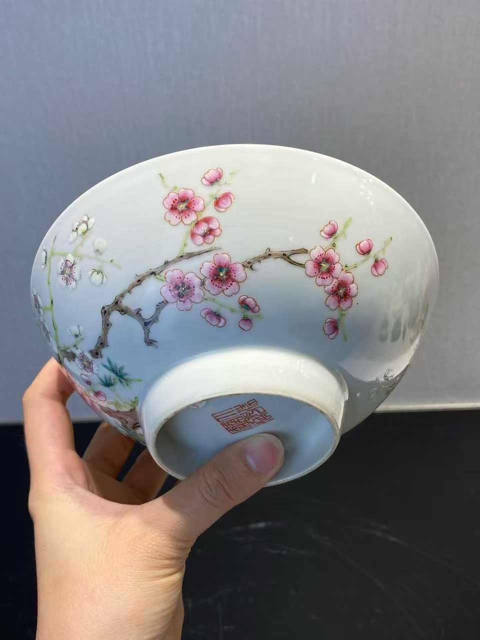 粉彩桃花纹碗 款:大清道光年制