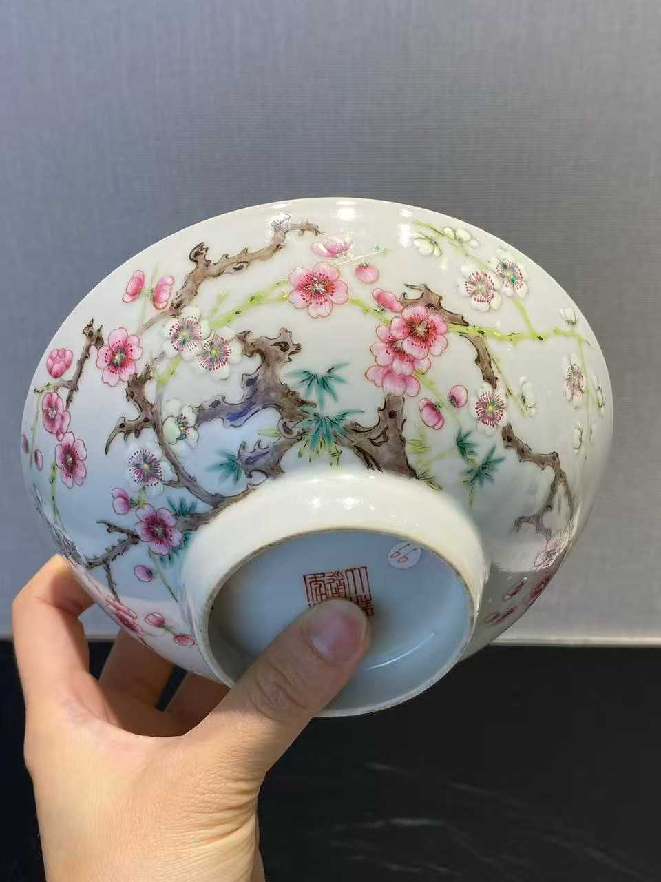 粉彩桃花纹碗 款:大清道光年制