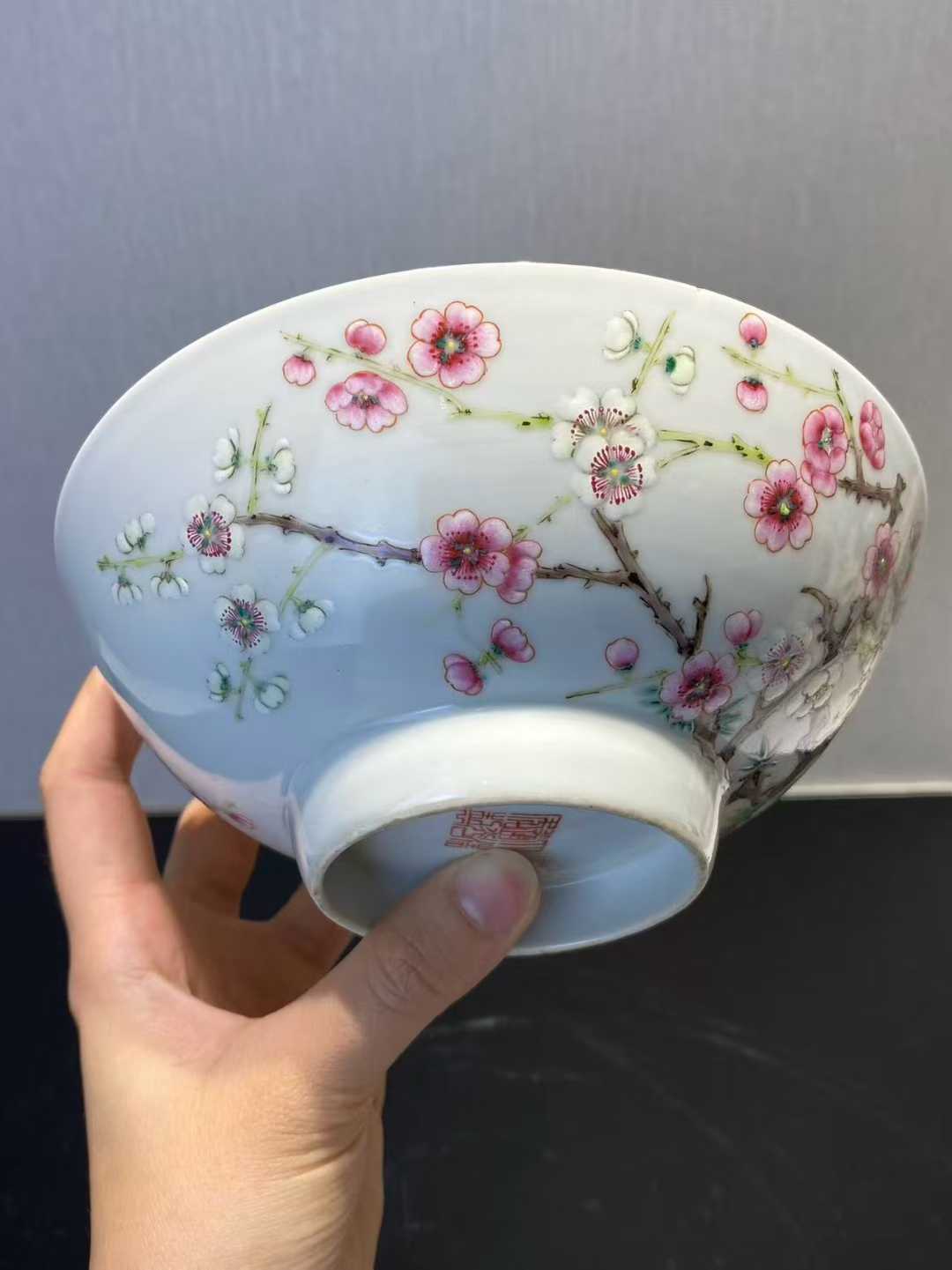 粉彩桃花纹碗 款:大清道光年制