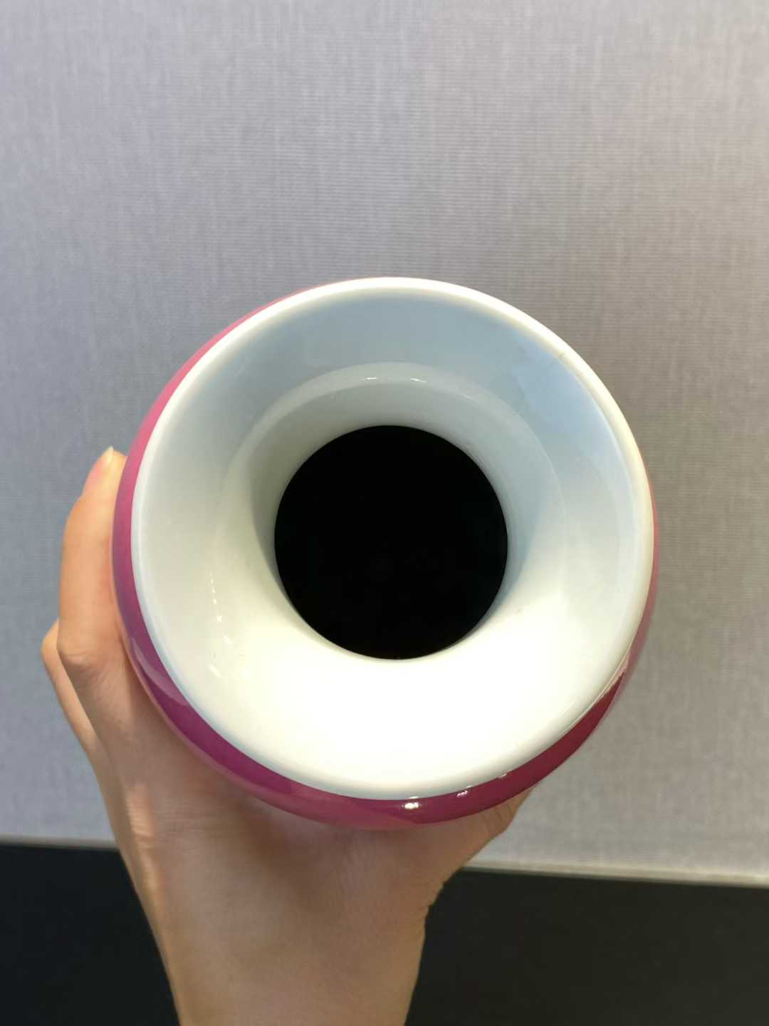 胭脂红釉灯笼瓶 款：雍正年制