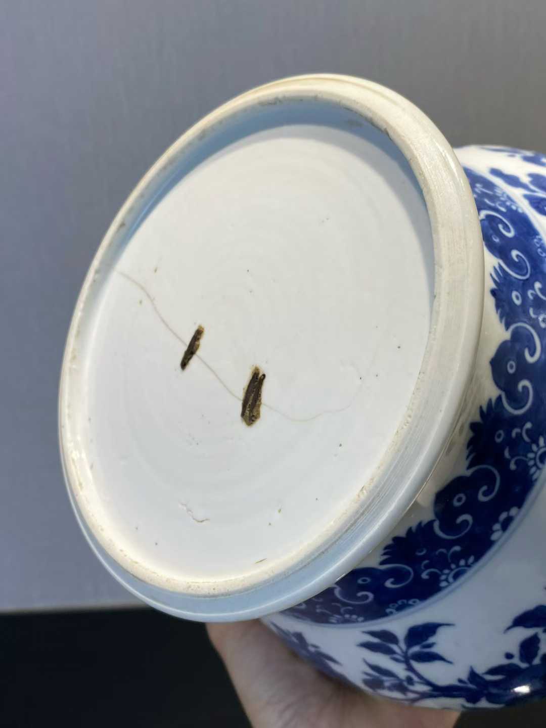 青花三多纹天字罐