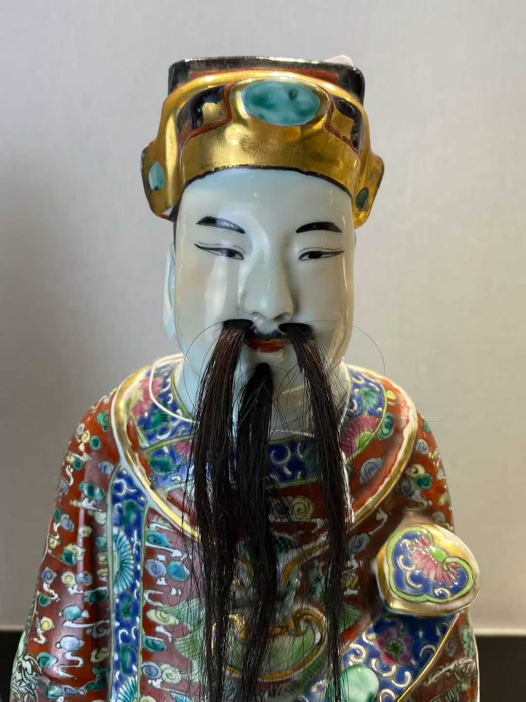 粉彩福禄寿三星塑像