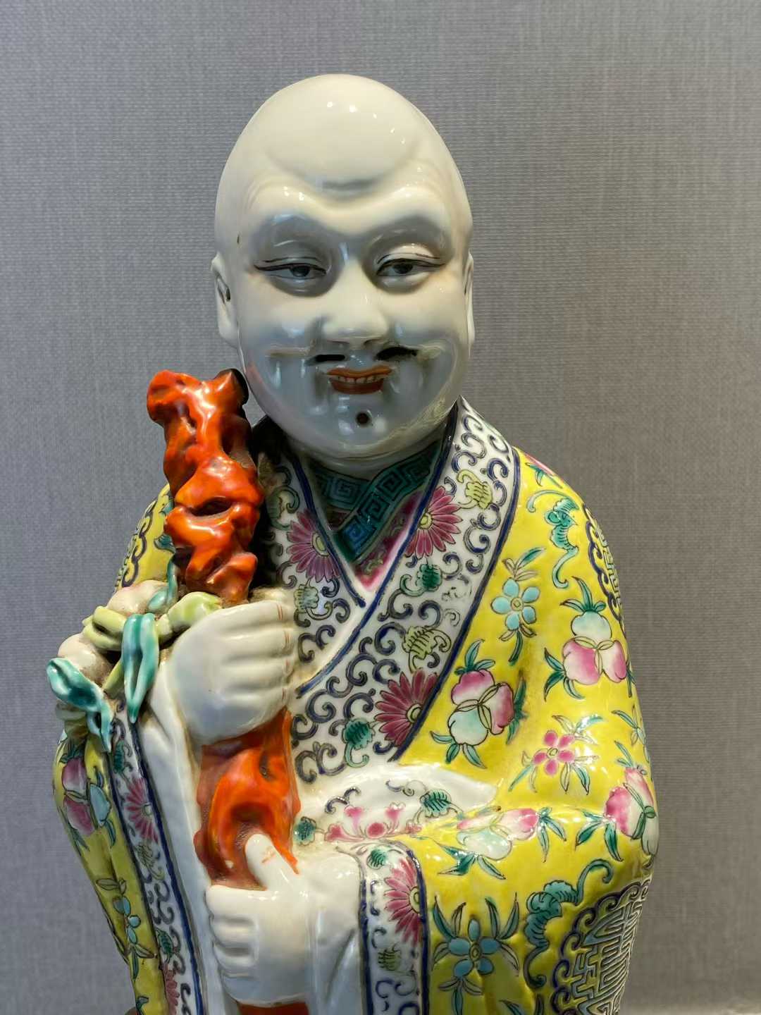 粉彩福禄寿三星塑像