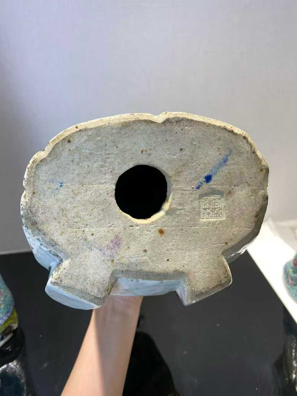 粉彩福禄寿三星塑像