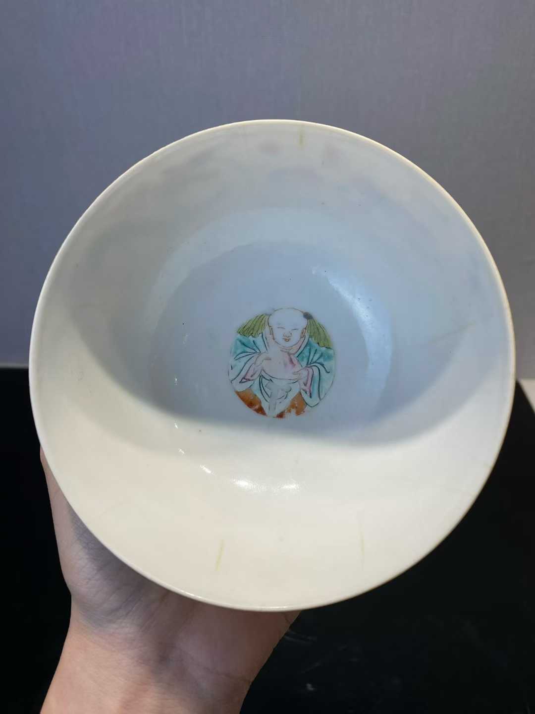 粉彩百子闹元宵碗 款：大清道光年制