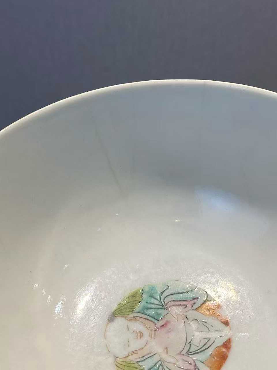 粉彩百子闹元宵碗 款：大清道光年制