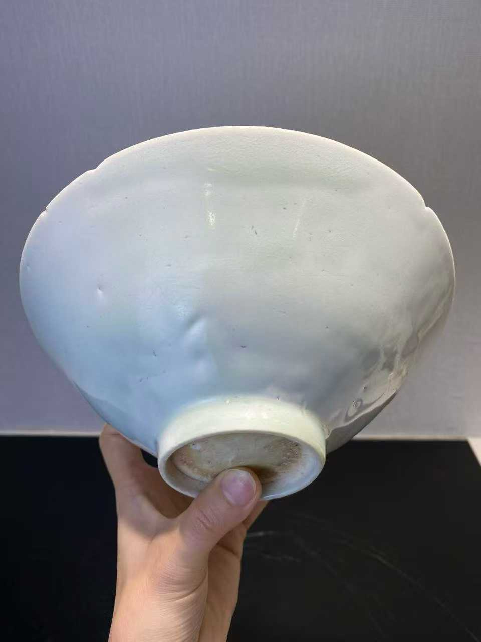 湖田窑花口斗笠碗