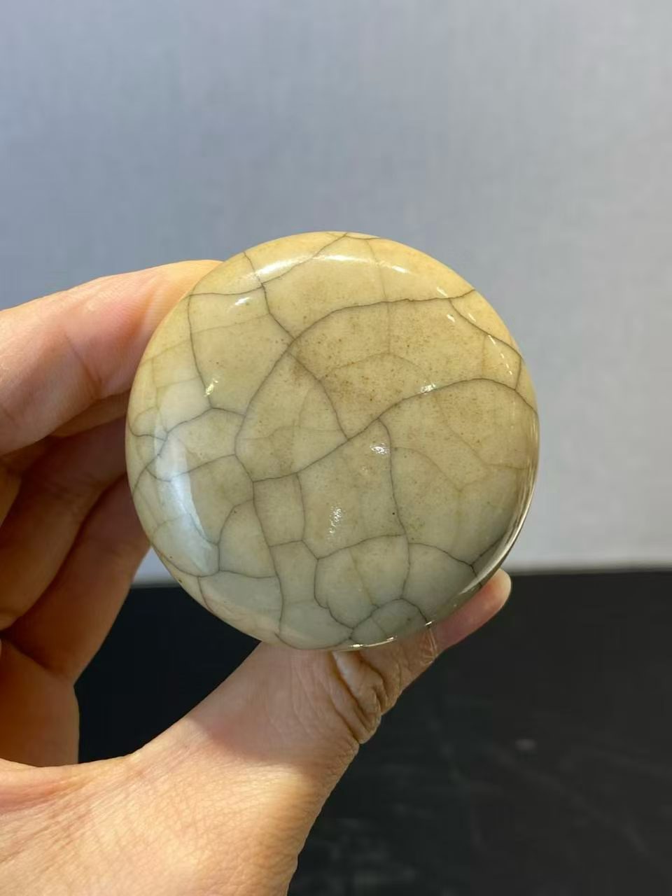 黄哥釉轴头一对