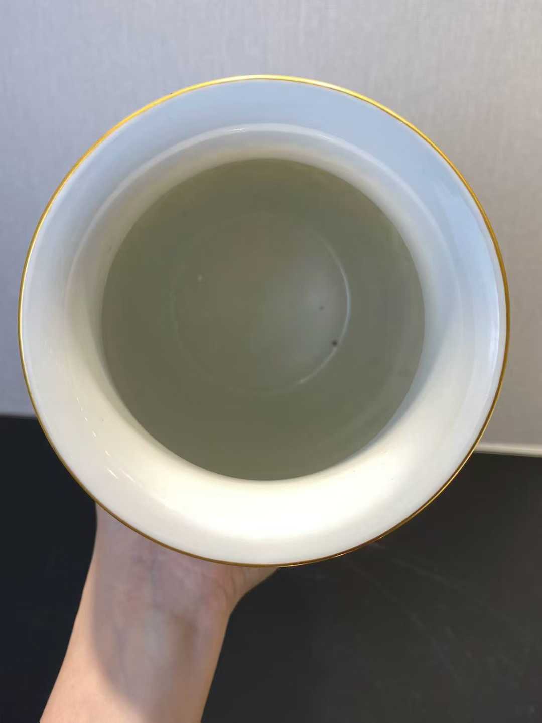 粉彩和平鸽诗文灯笼瓶 款：大清乾隆年制