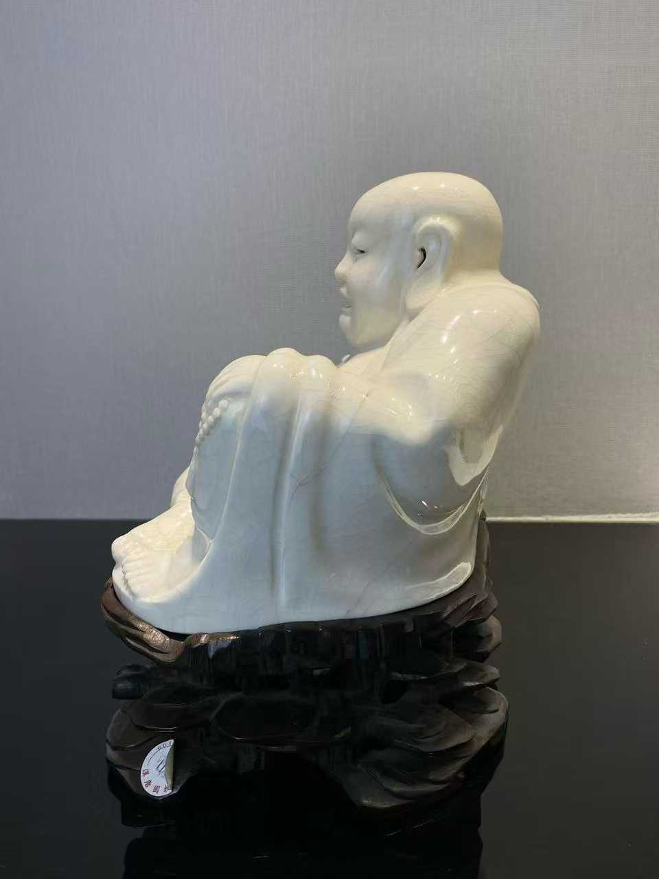 漳州窑白釉弥勒佛带座