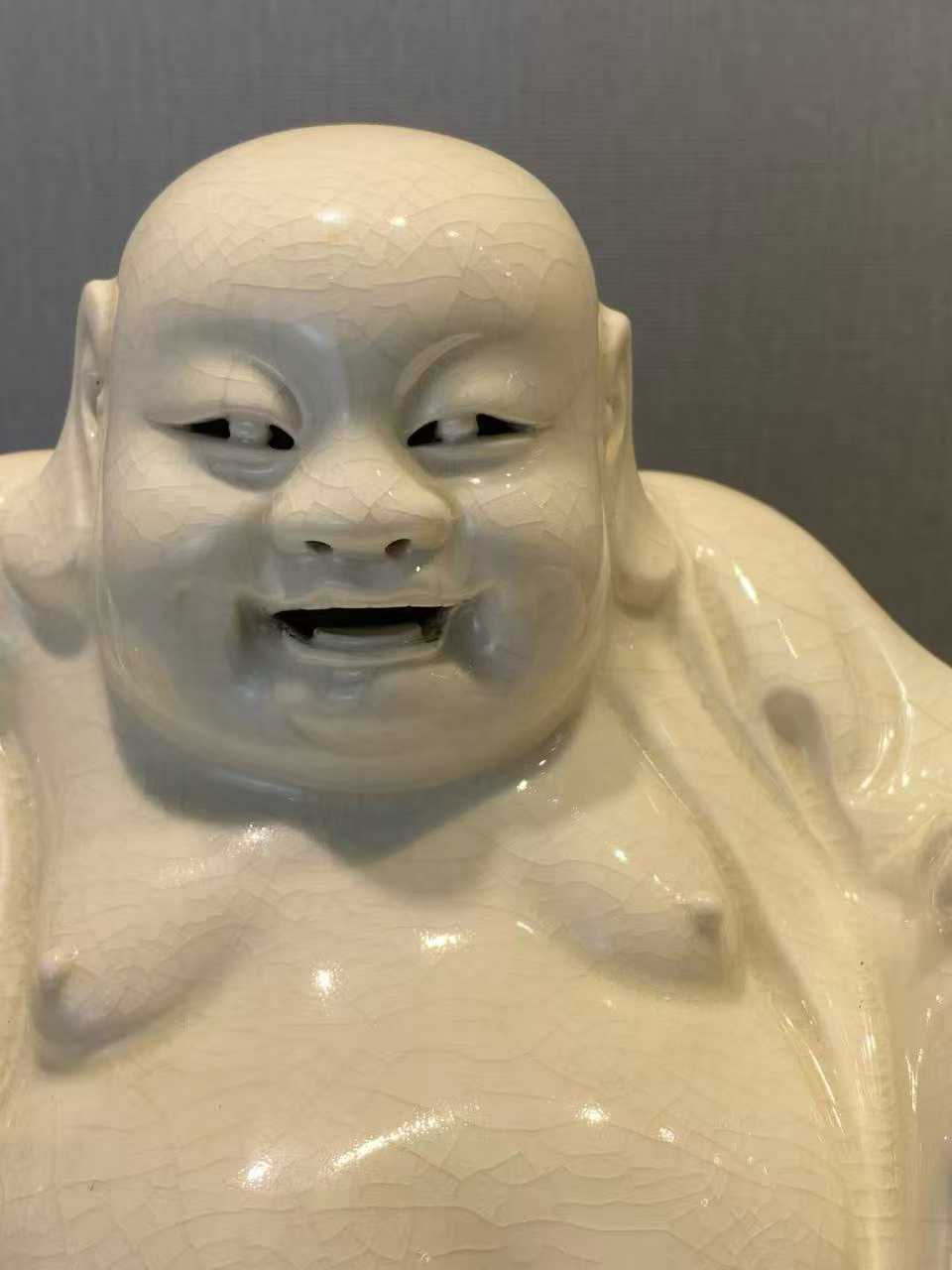 漳州窑白釉弥勒佛带座