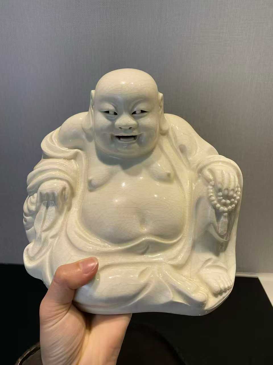 漳州窑白釉弥勒佛带座