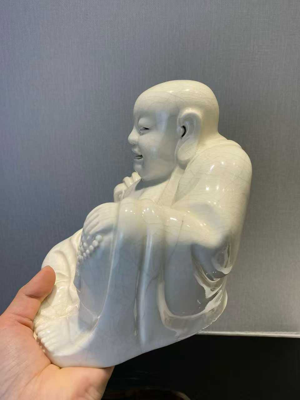 漳州窑白釉弥勒佛带座