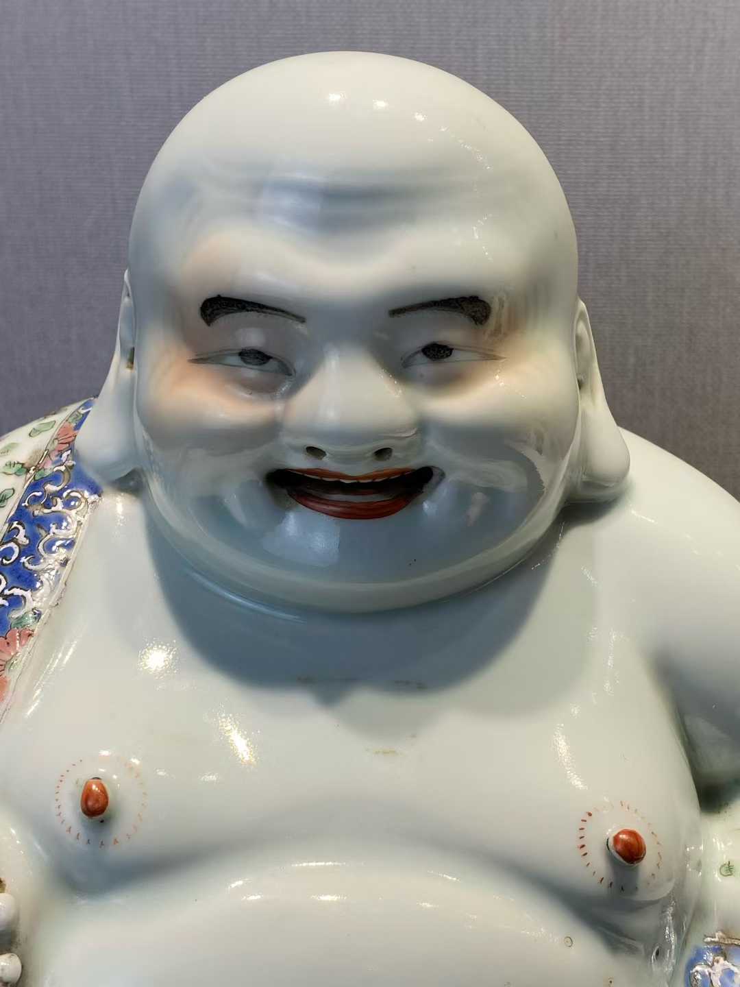 粉彩弥勒佛 款 :朱茂记造