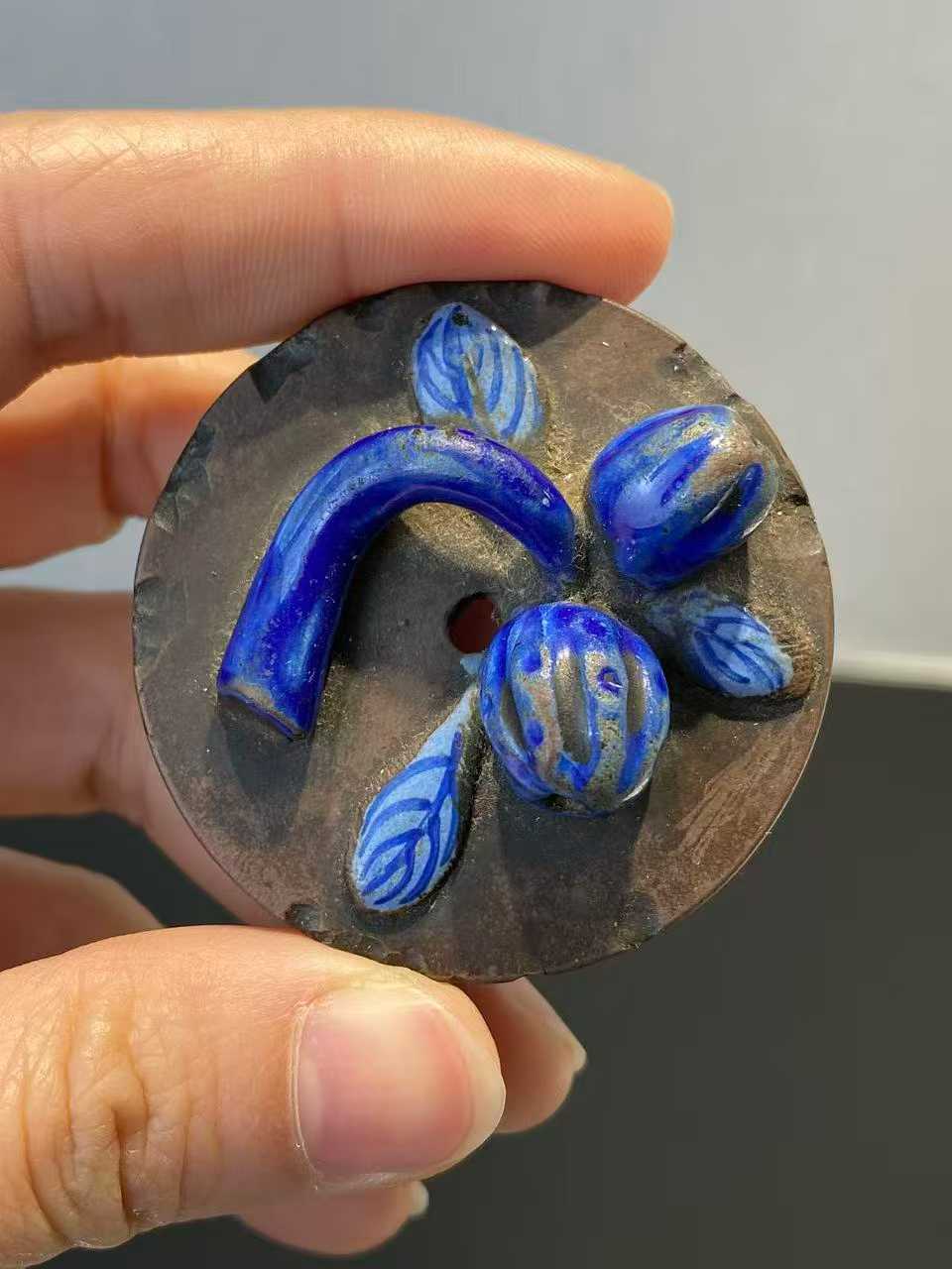 紫砂画料双联茶壶 款：景花之枝有