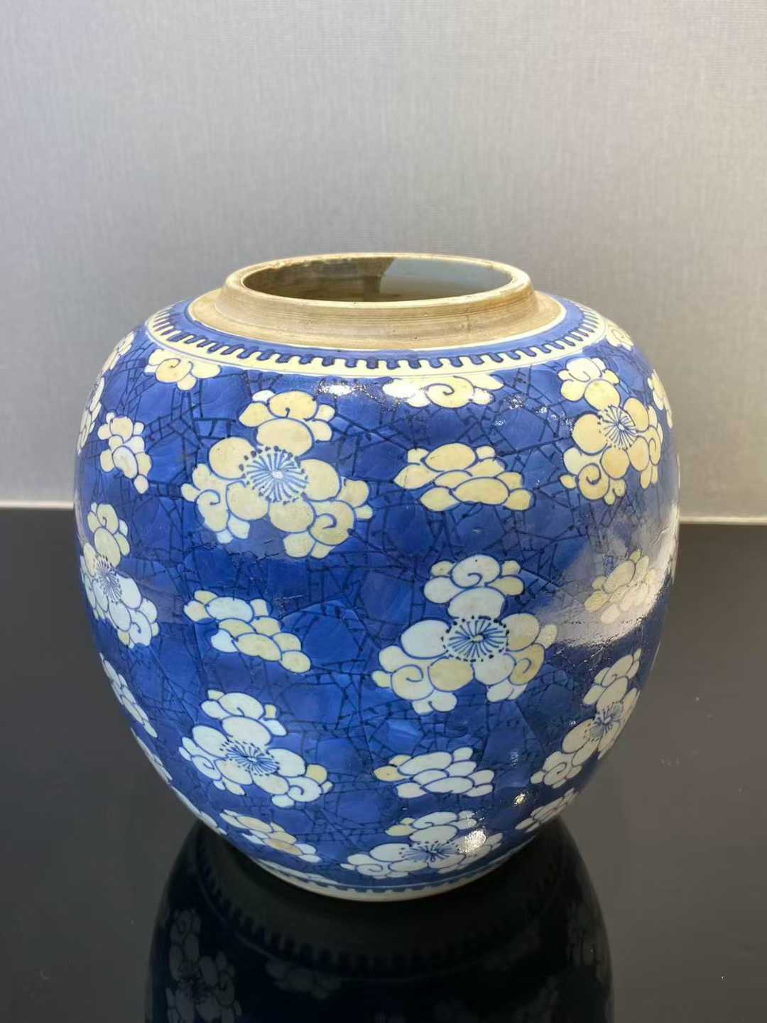青花冰梅罐