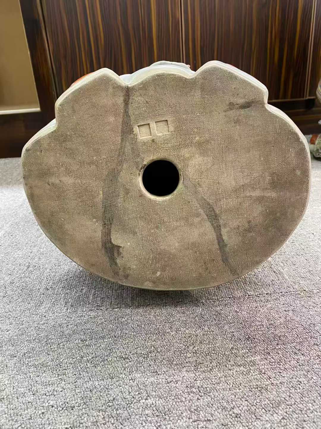粉彩福禄寿塑像 款：福建会馆，阮敬铠造