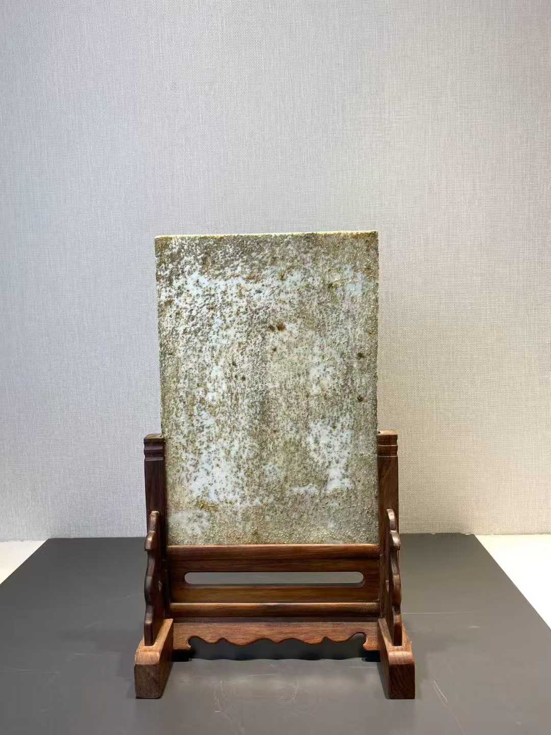 浅绛彩花鸟诗文砚屏 名家：毛子羿