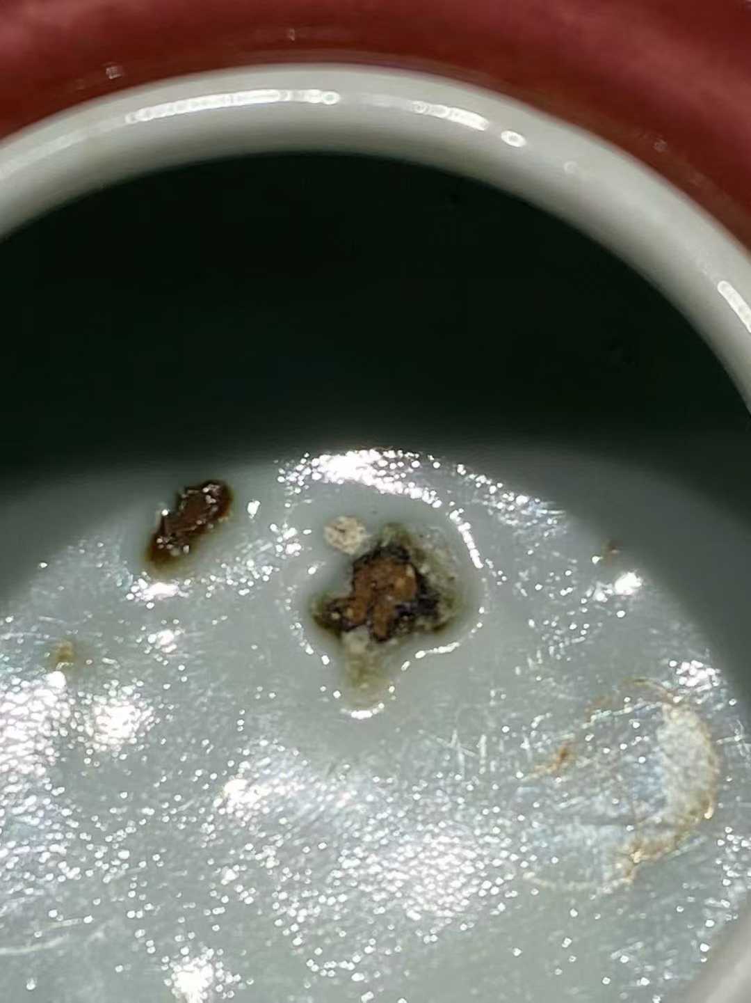霁红釉大水盂 款：宣德年制