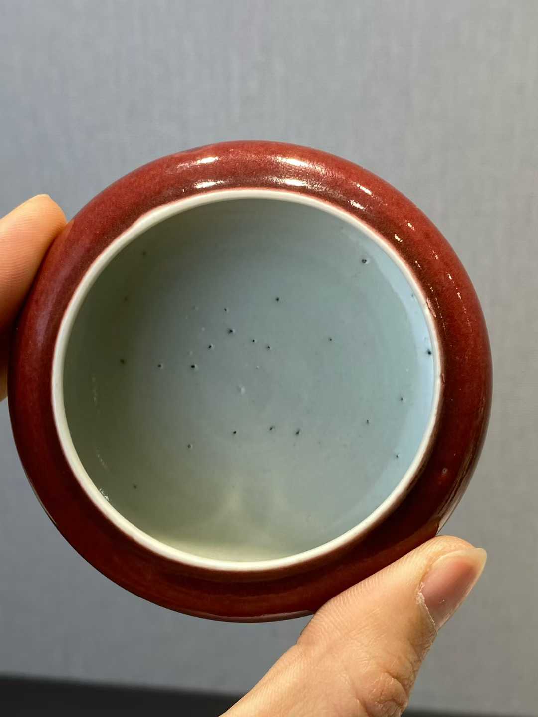 霁红釉水盂