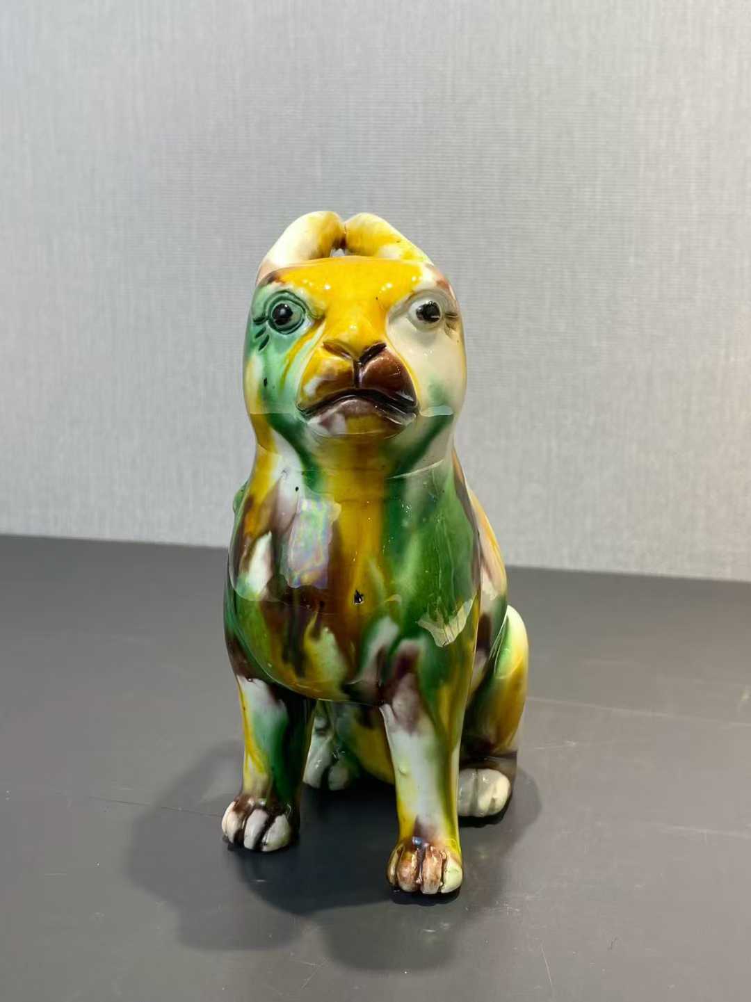 虎皮三彩兔子立像