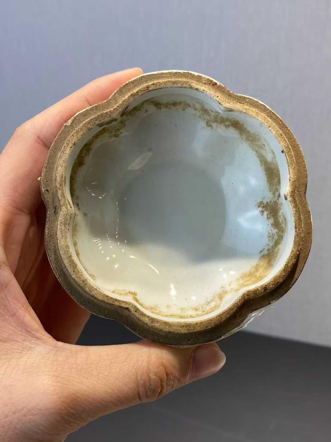 粉彩道士图印泥盒
